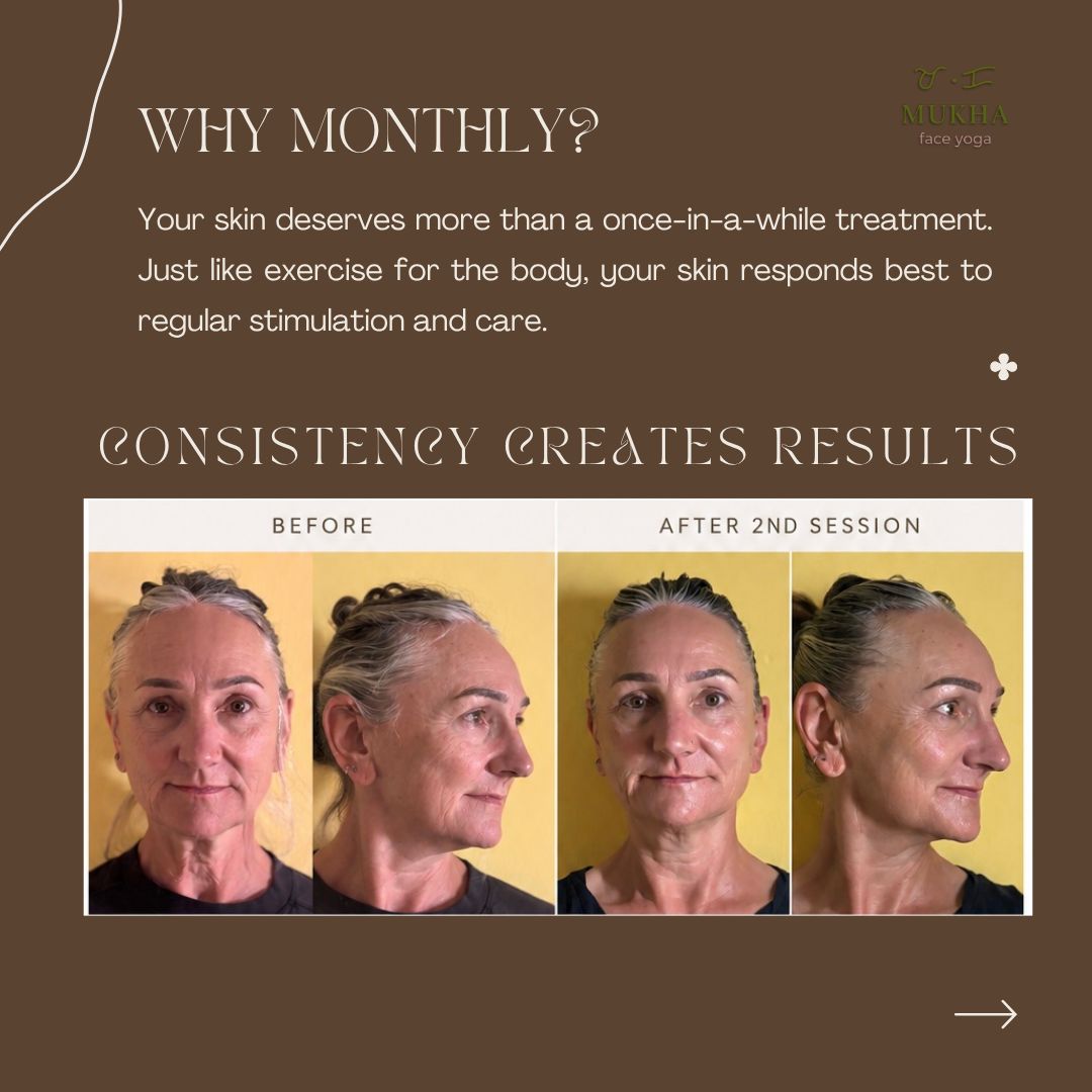 Mukha client before and after facial therapy treatment Surbiton Surrey